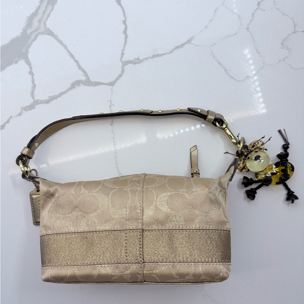 Coach Beige Signature Shoulder Bag